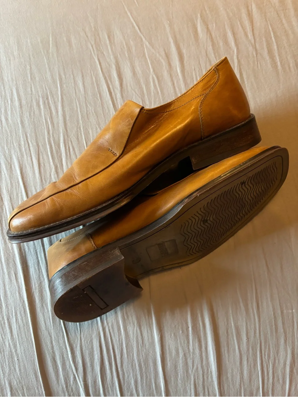 Alfani Men's Tan Slip-On Leather Loafers